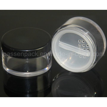 Round Plastic Jar with Rotating Sifter for Cosmetic Packaging (PPC-LPJ-017)